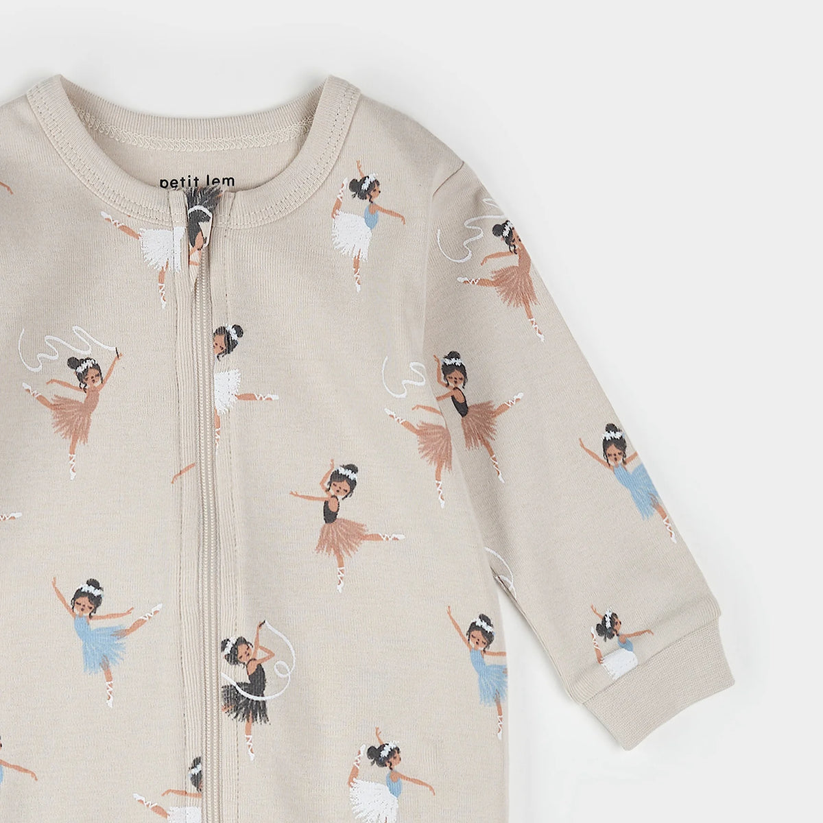 Petit Lem Ballerina Print on Cream Sleeper