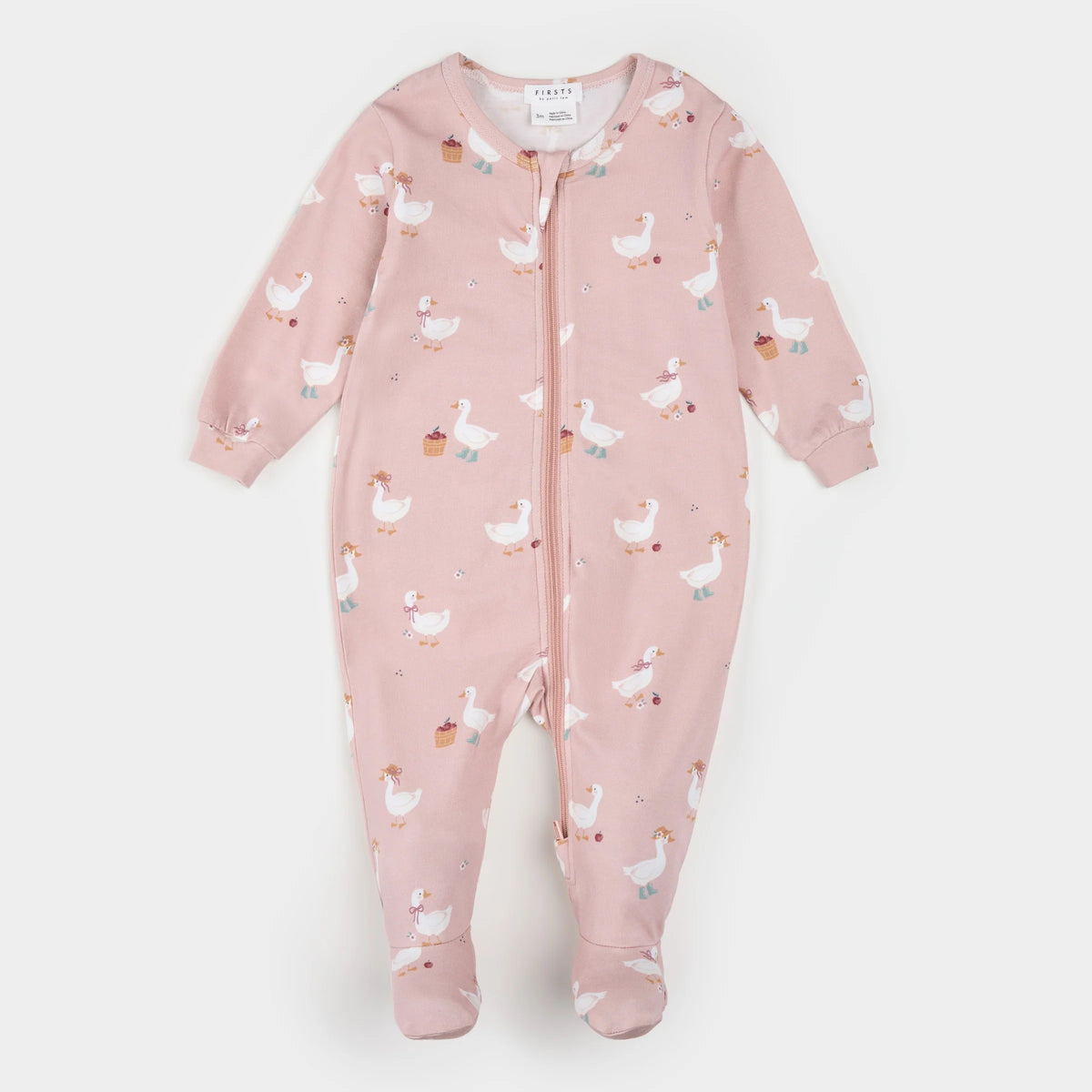 Petit Lem Dress-Up Duck Print on Primrose LunaKnit Sleeper