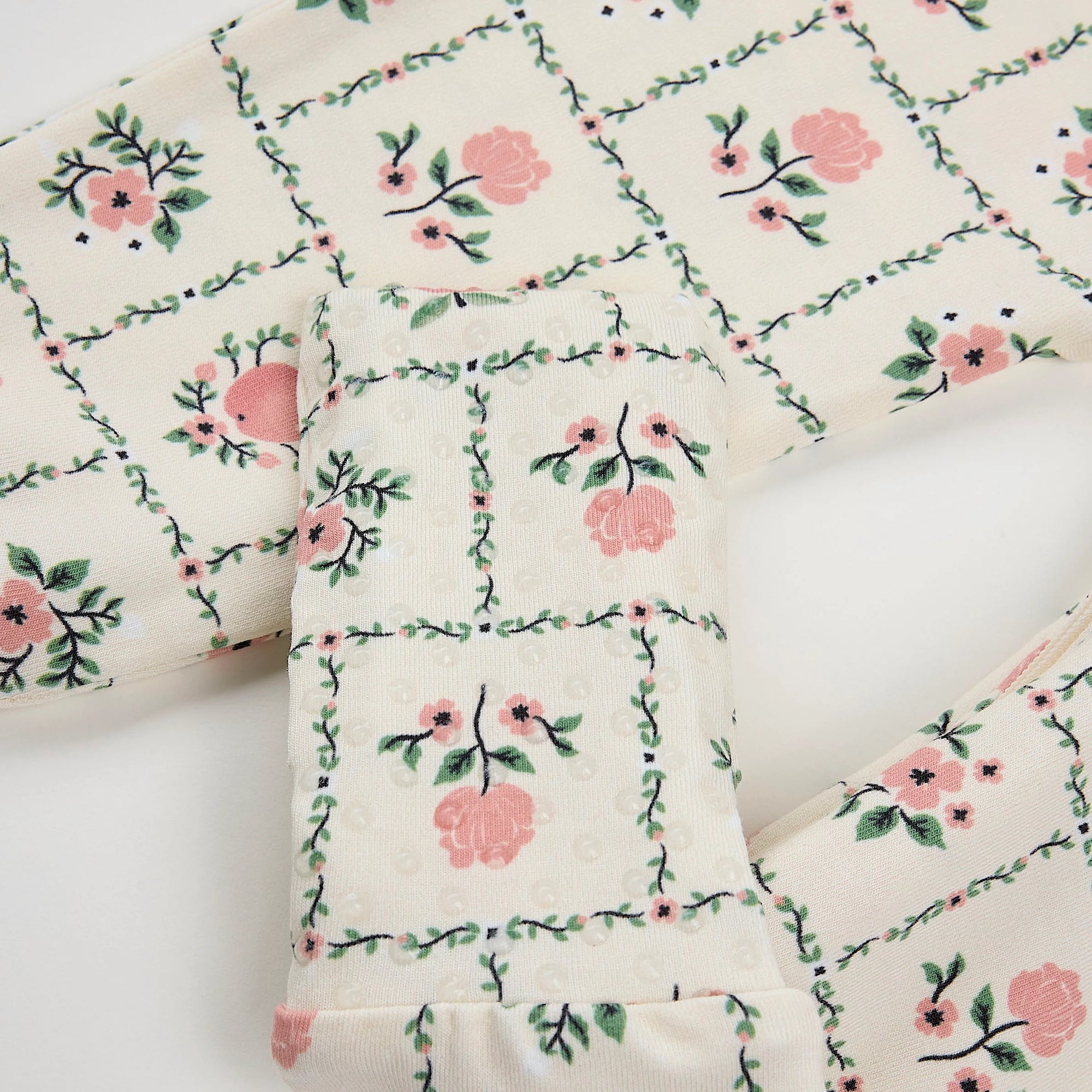 Orchard Blooms on Antique White Convertible LunaKnit Sleeper