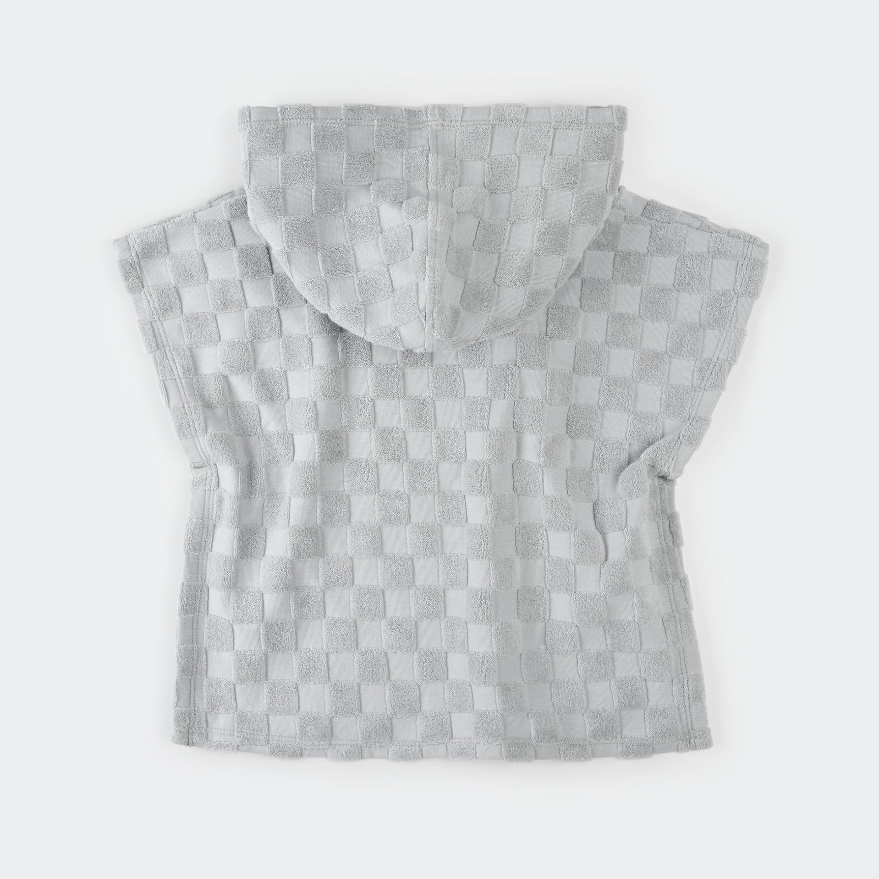 Faded Blue Checkerboard Beach Poncho