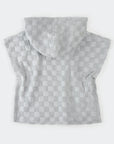 Faded Blue Checkerboard Beach Poncho
