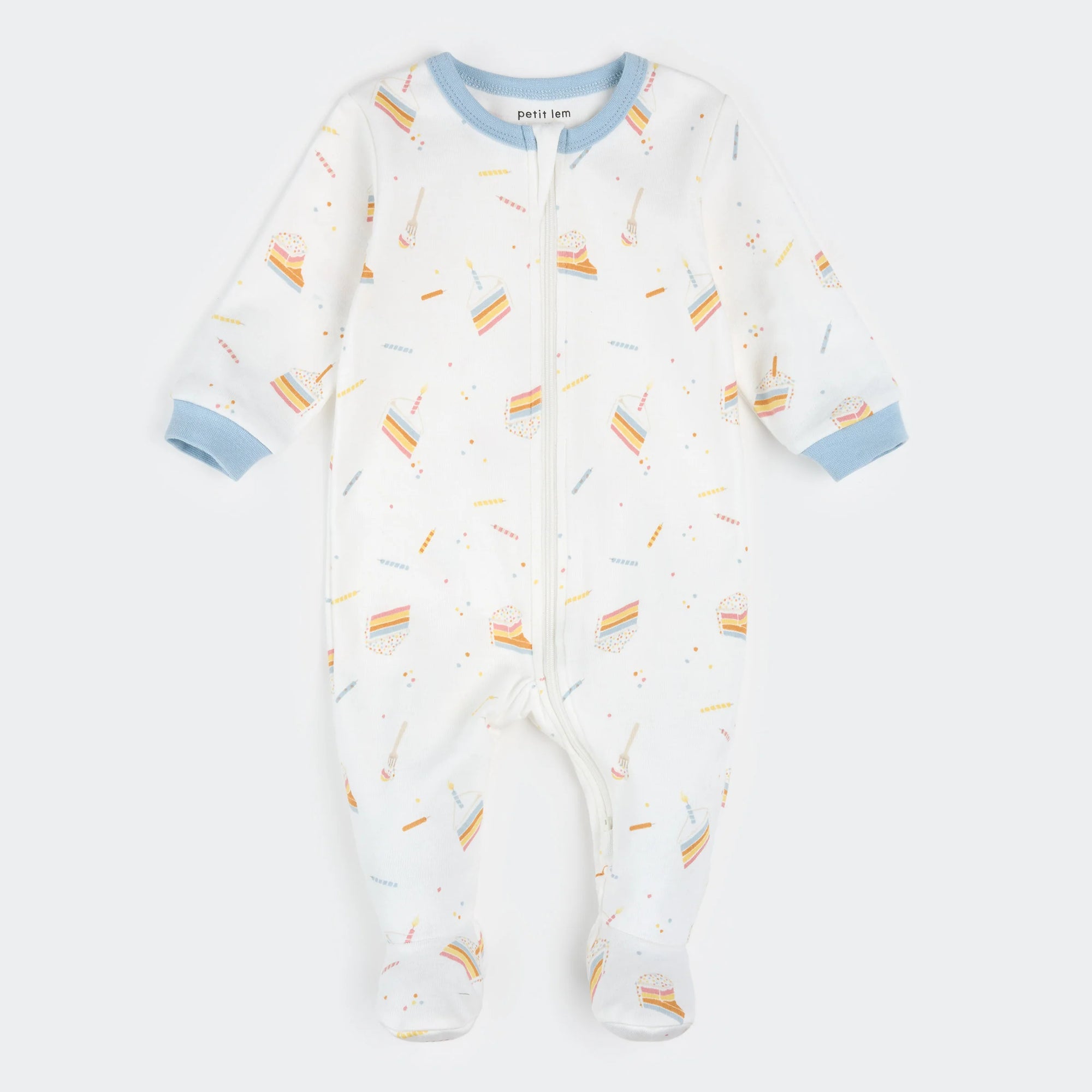 Birthday Cake Print on Off-White Sleeper