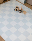 Padded Play Mat | Blue Checker & Sage Stripe