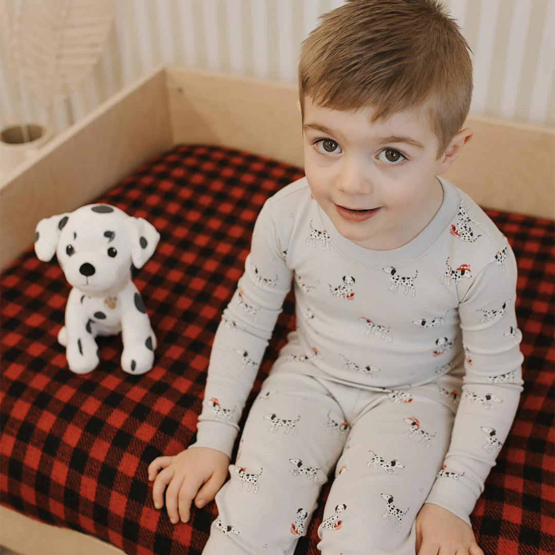Firefighter Dalmatian Print on Light Grey PJ Set