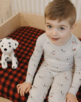 Firefighter Dalmatian Print on Light Grey PJ Set