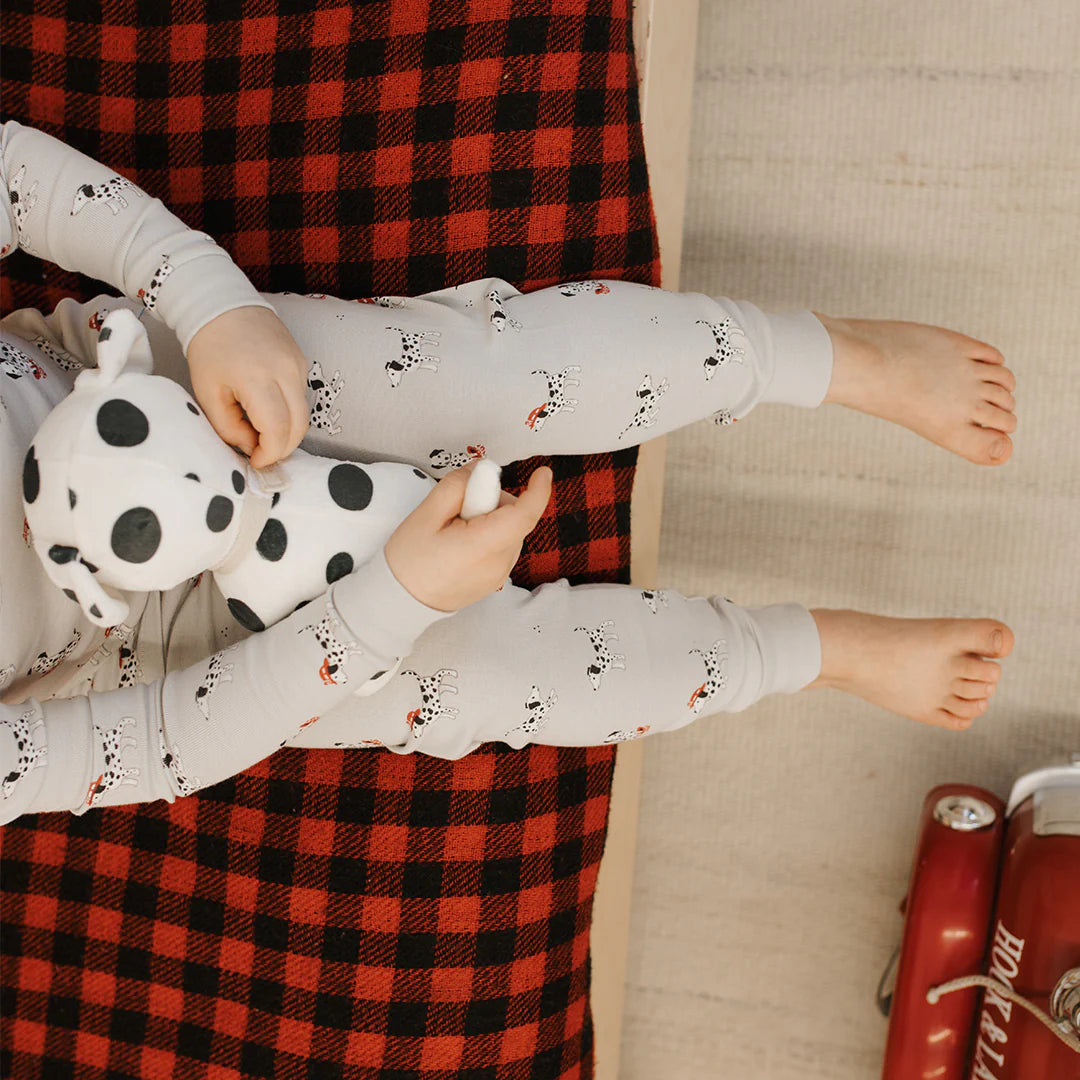 Firefighter Dalmatian Print on Light Grey PJ Set