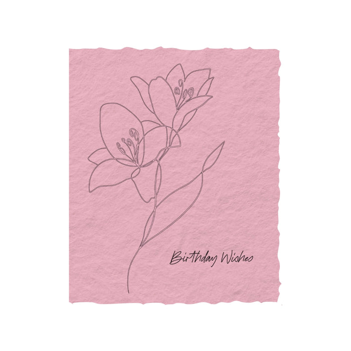 Birthday Wishes Flower Bouquet Card