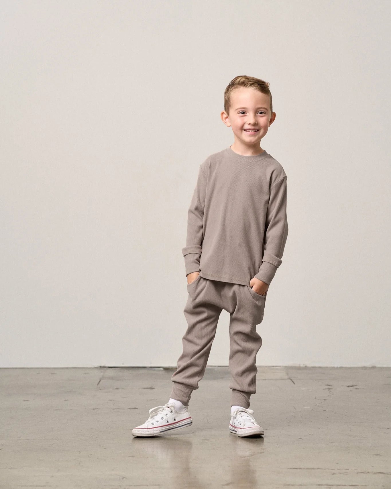 Ribbed Jogger | Mushroom