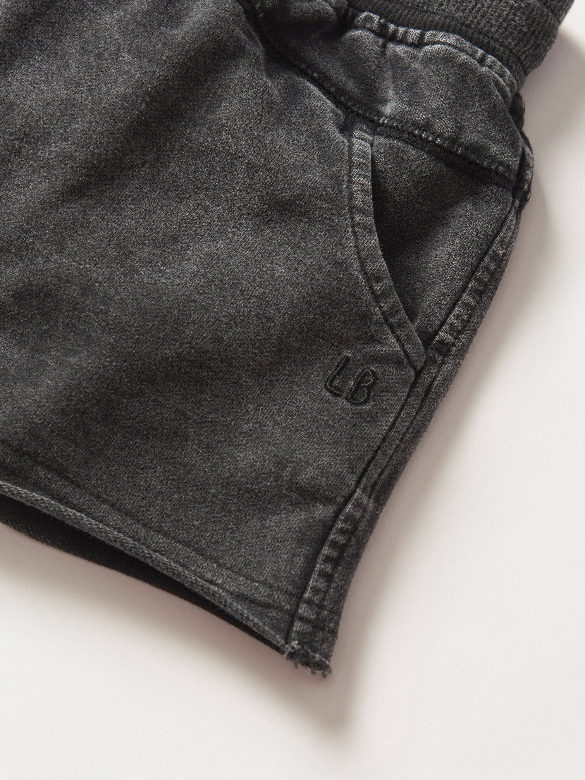 Acid Wash Raw Edge Harem Short