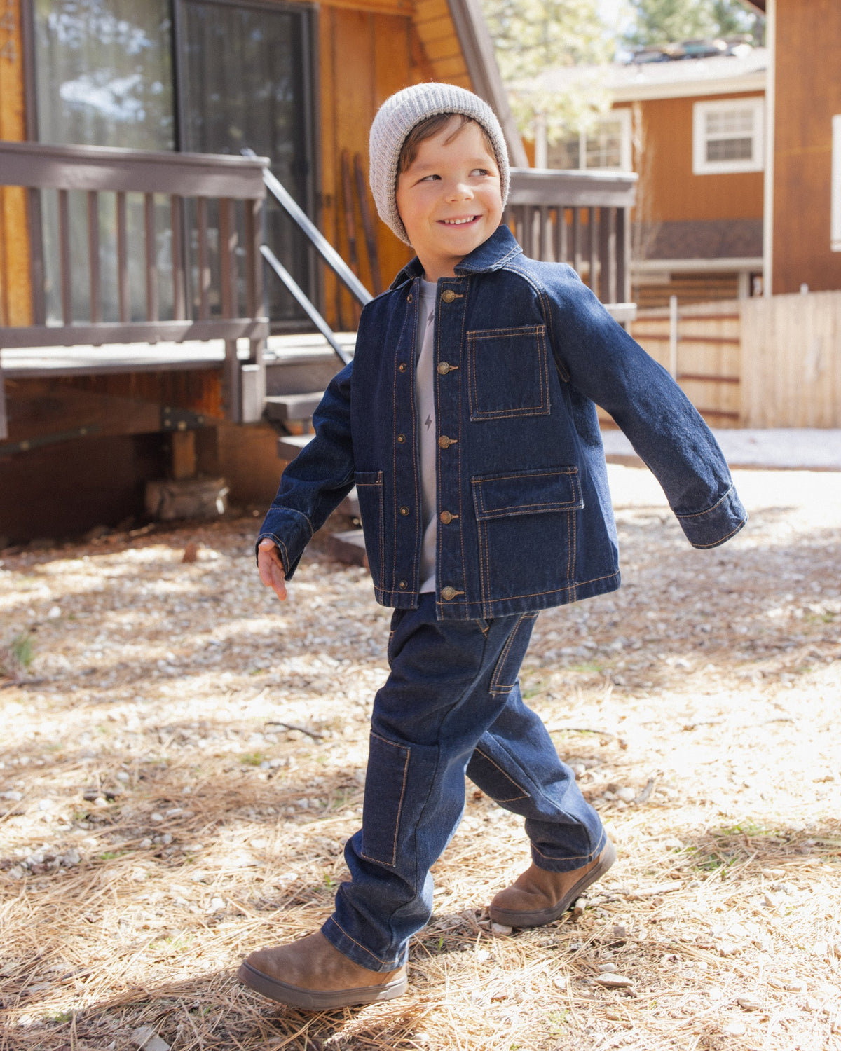 Rylee + Cru North Jacket in Dark Indigo, detail