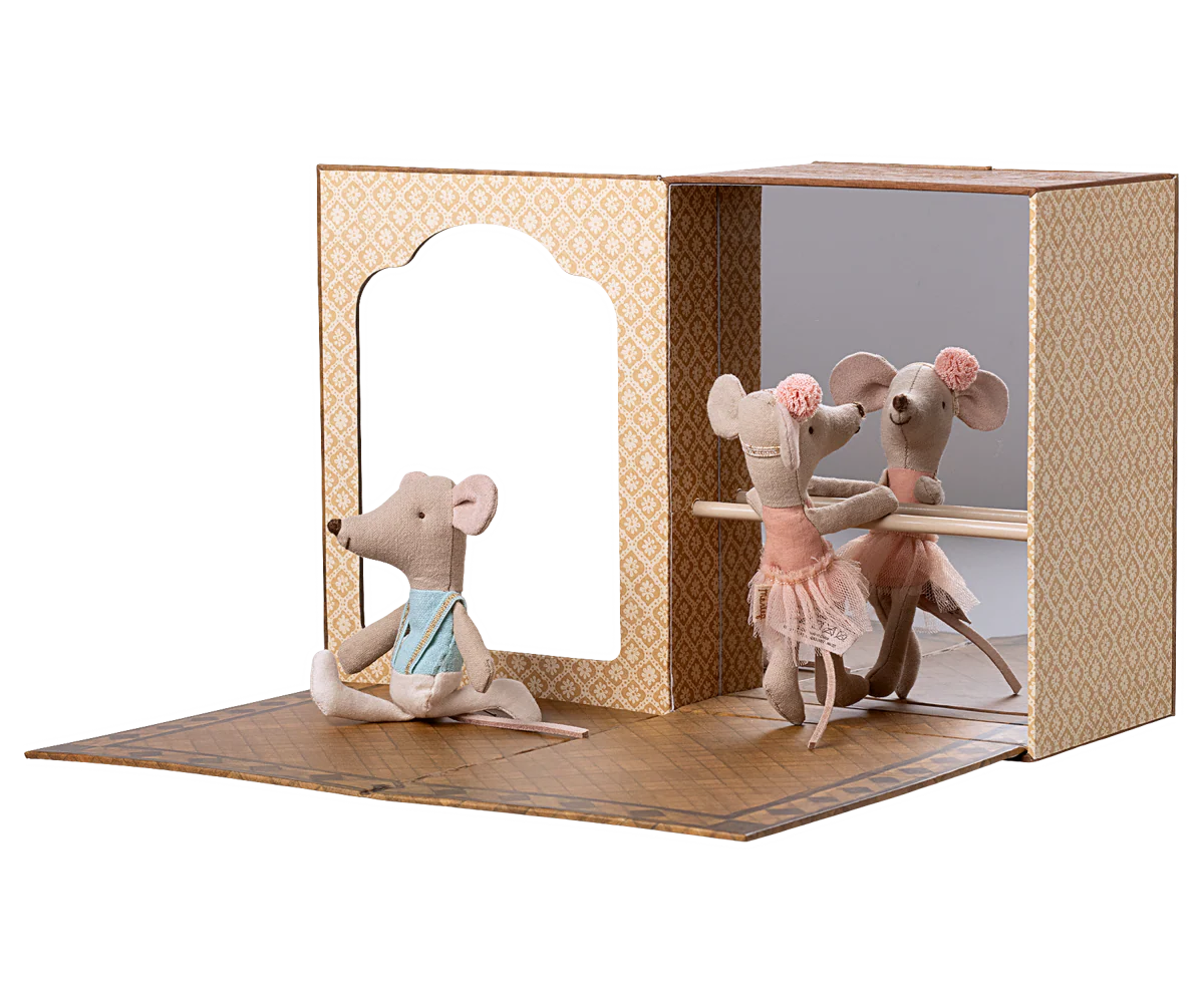 Maileg Ballet Mice in Dance Studio | Little Sister & Brother