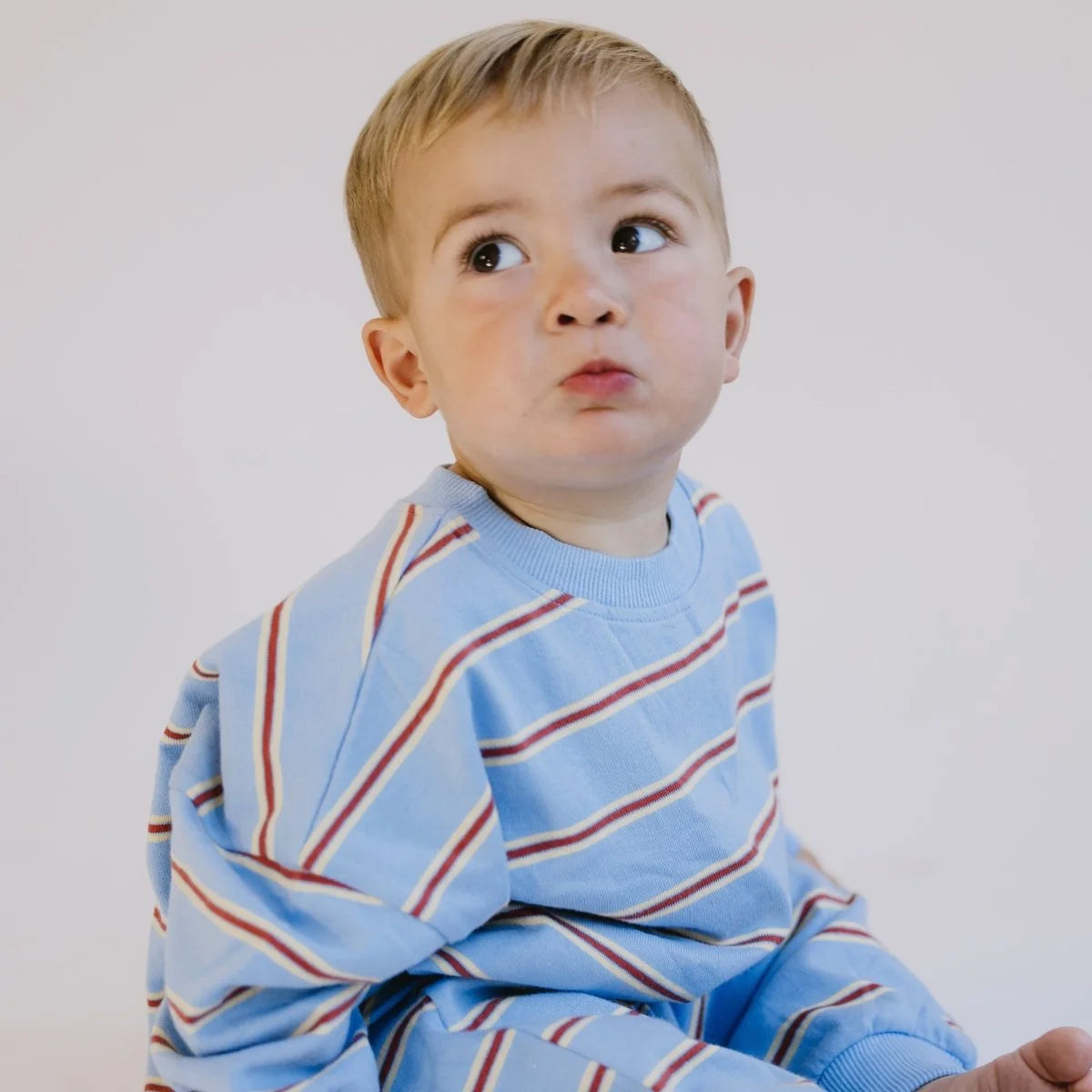 Striped Long Sleeve Romper | Blue &amp; Red