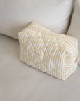 Large Quilted Pouch | Yellow Stripes
