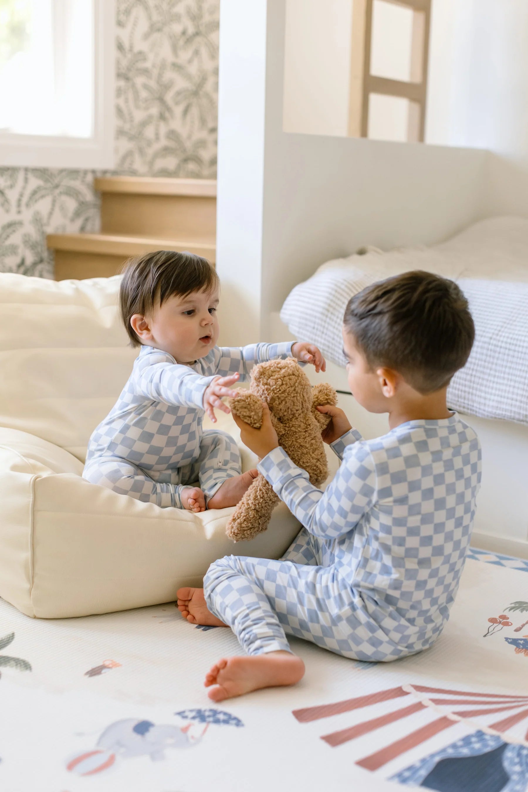 Two-Piece Bamboo Pajamas | Blue Check