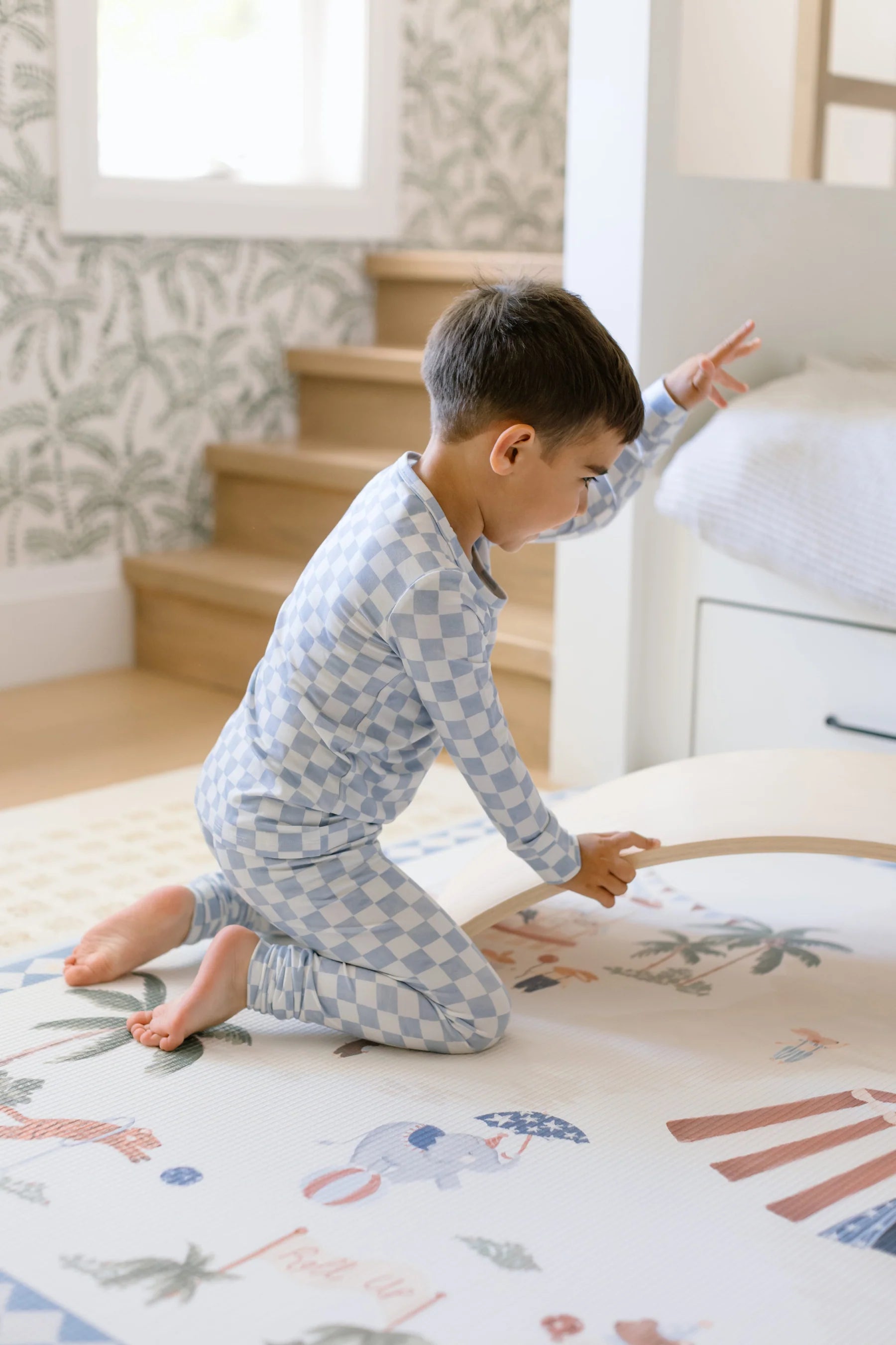 Two-Piece Bamboo Pajamas | Blue Check