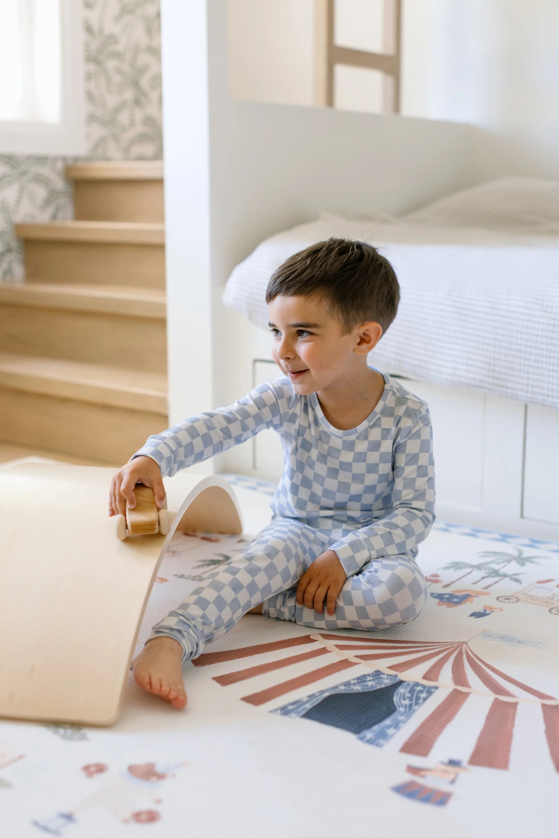 Two-Piece Bamboo Pajamas | Blue Check