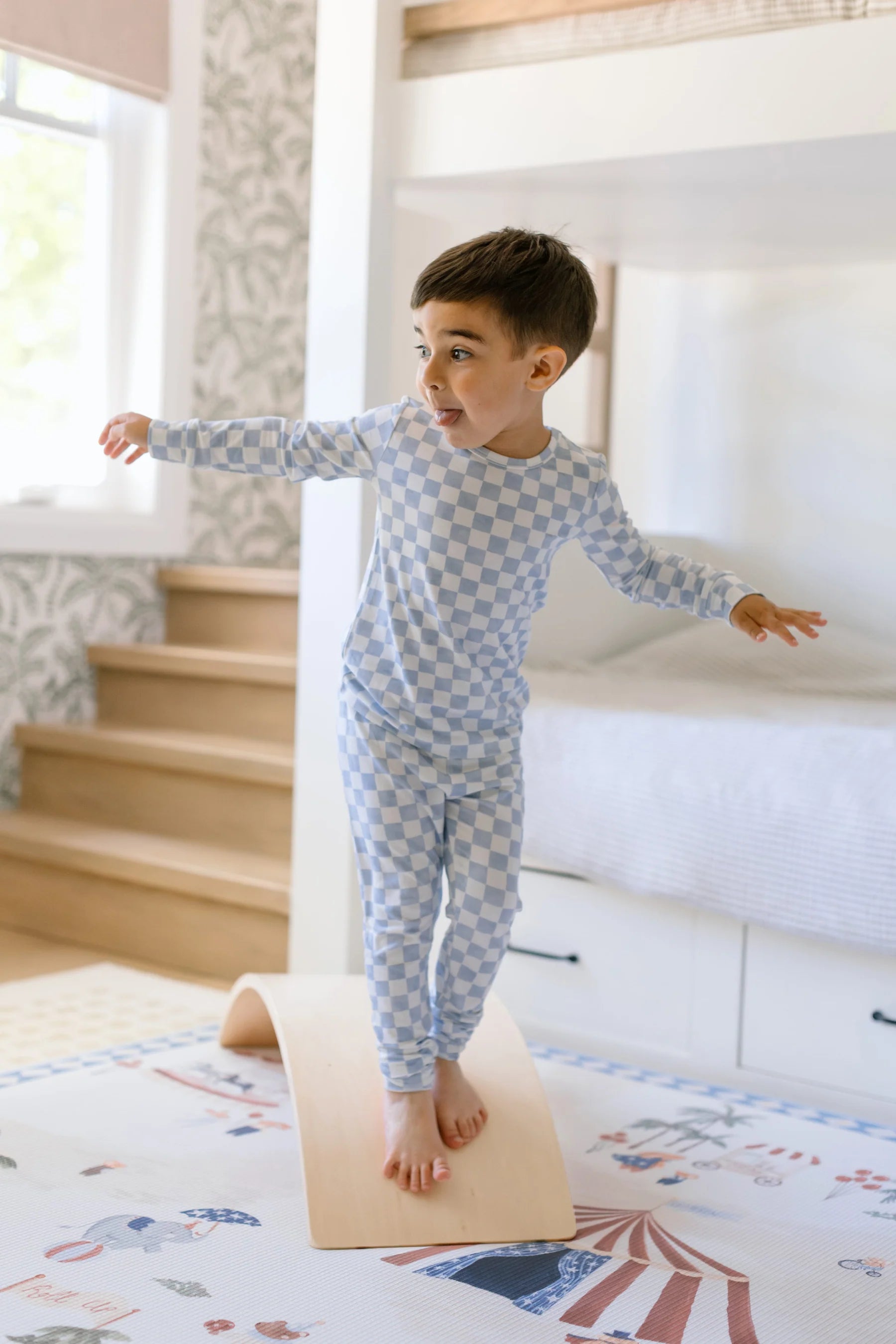 Two-Piece Bamboo Pajamas | Blue Check
