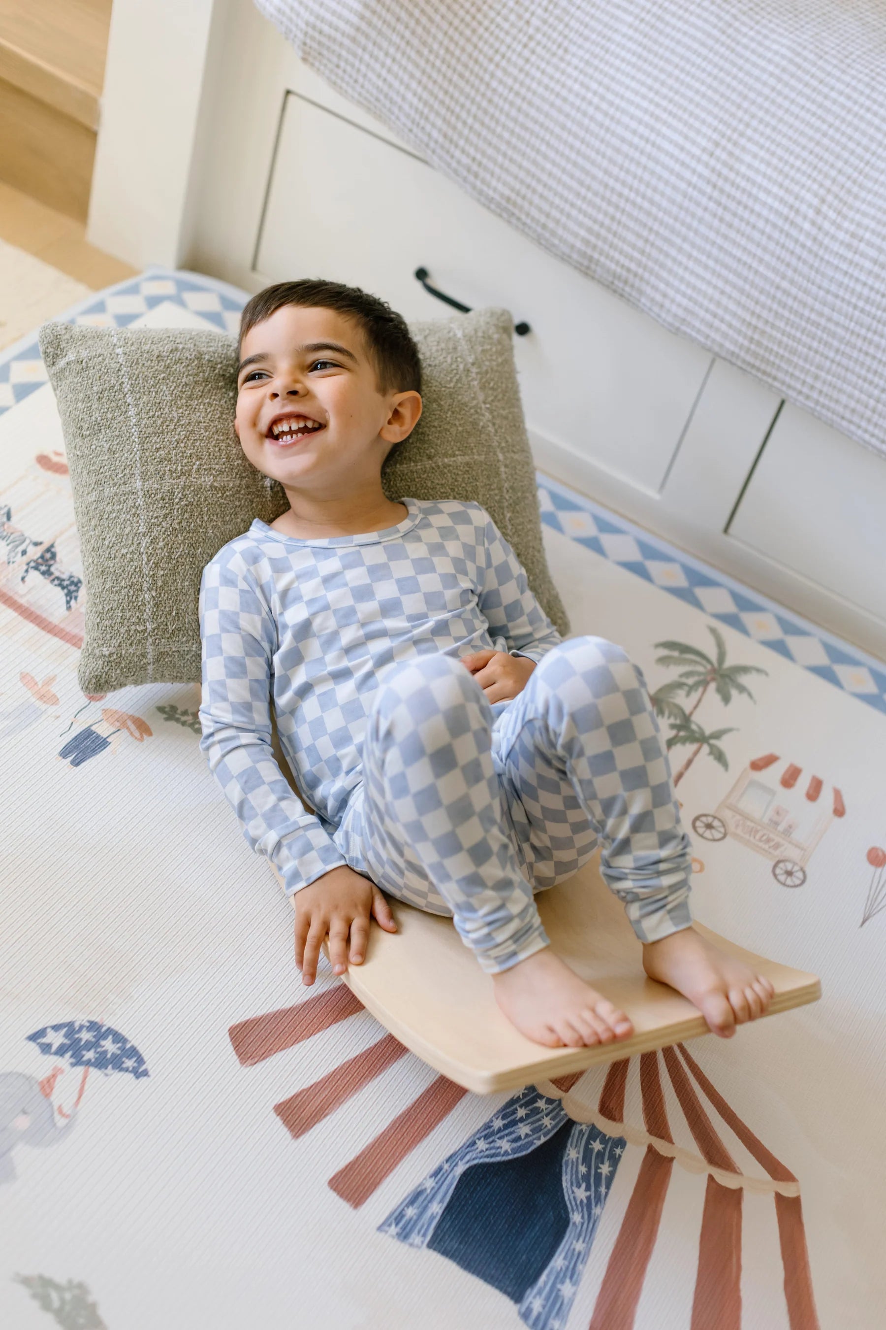 Two-Piece Bamboo Pajamas | Blue Check