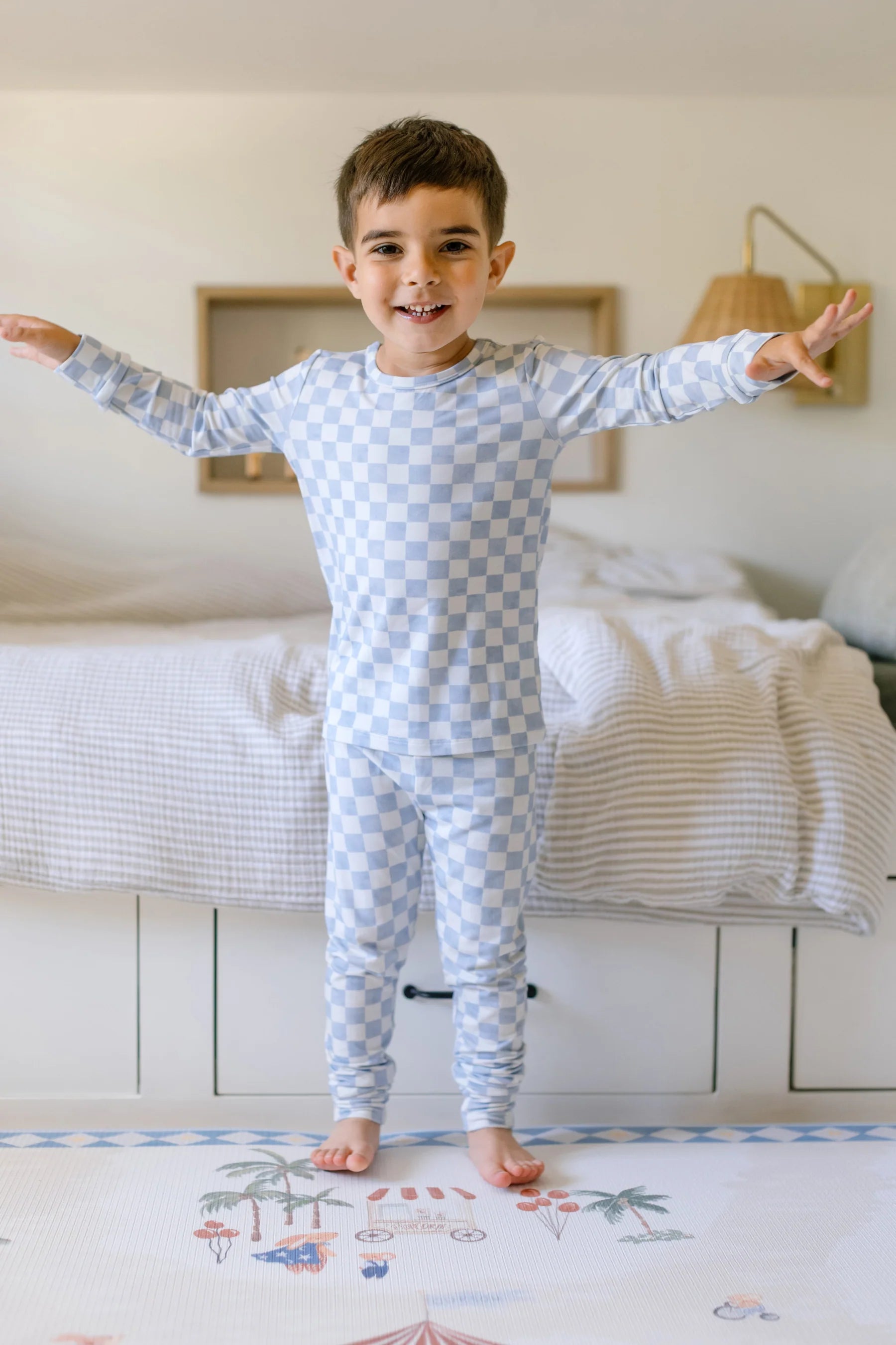Two-Piece Bamboo Pajamas | Blue Check