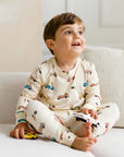 Two-Piece Ribbed Bamboo Pajamas | Race Car