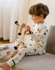 Two-Piece Ribbed Bamboo Pajamas | Holiday Trucks