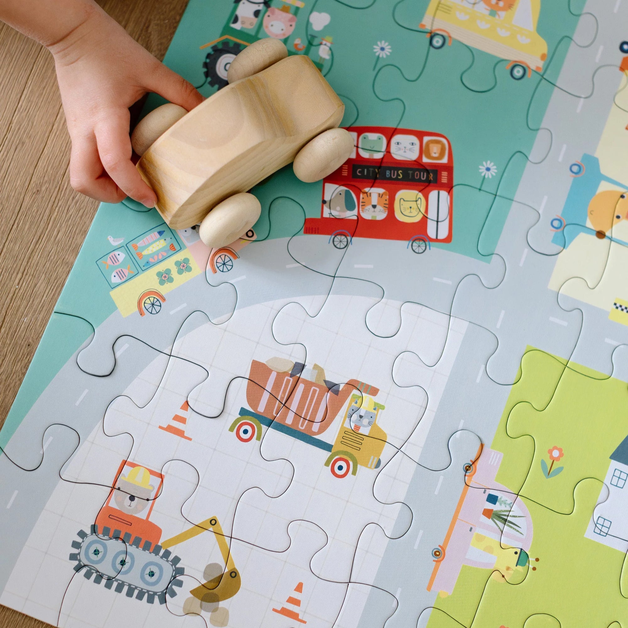 A Day on Busy Boulevard 48 Piece Puzzle