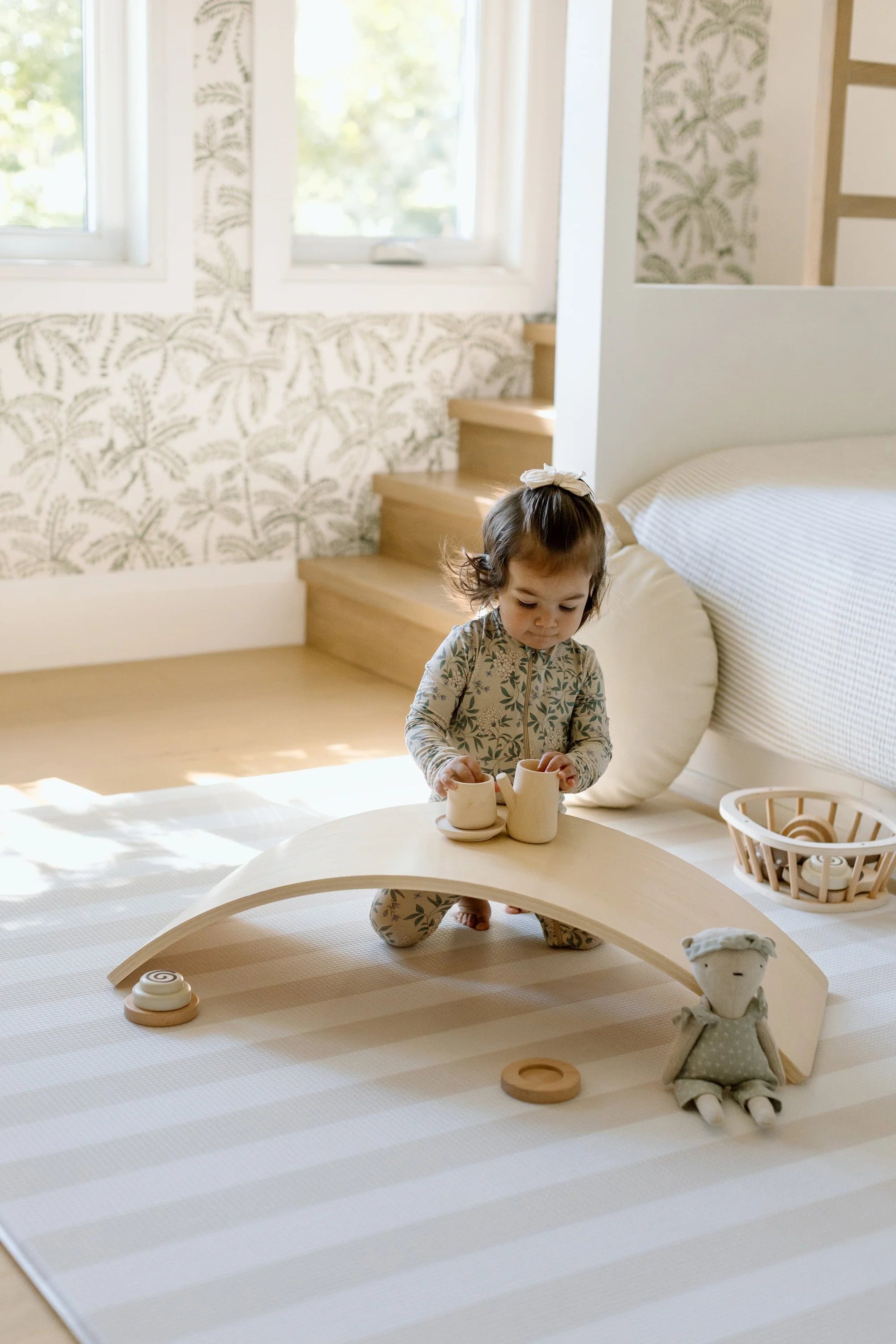 Padded Play Mat | Little Town &amp; Latte Stripe