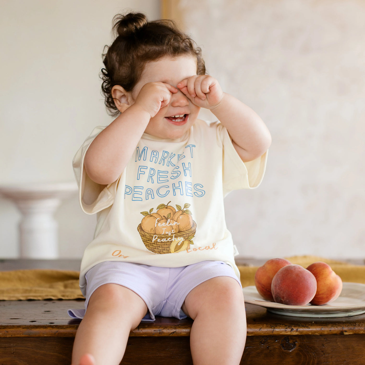 Roobear Market Fresh Peaches Organic Cotton Tee