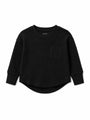 Waffle Long Sleeve Top | Black