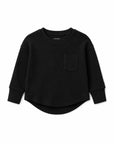 Waffle Long Sleeve Top | Black