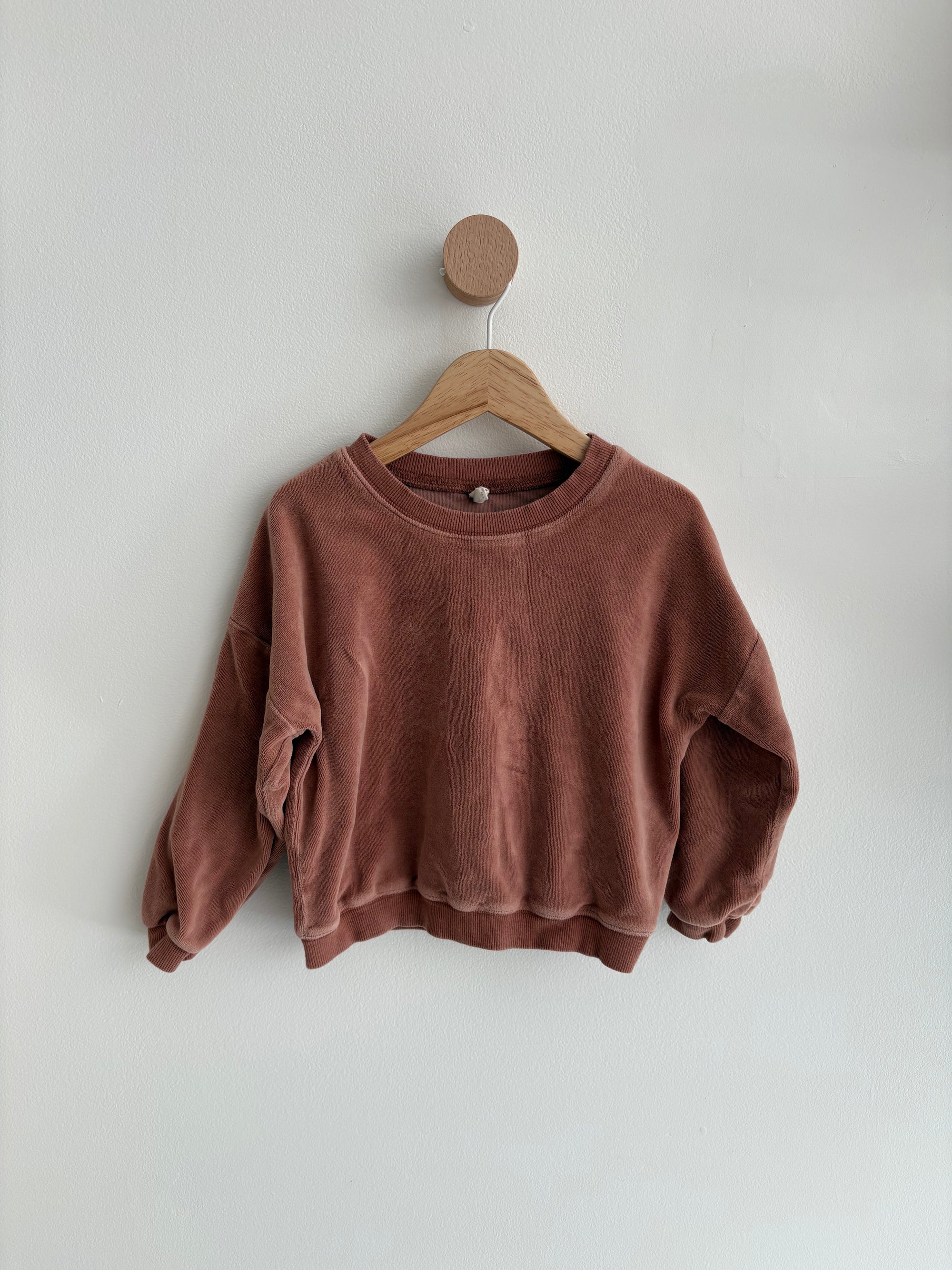 Quincy Mae | Coral Velour Sweatshirt 4-5Y