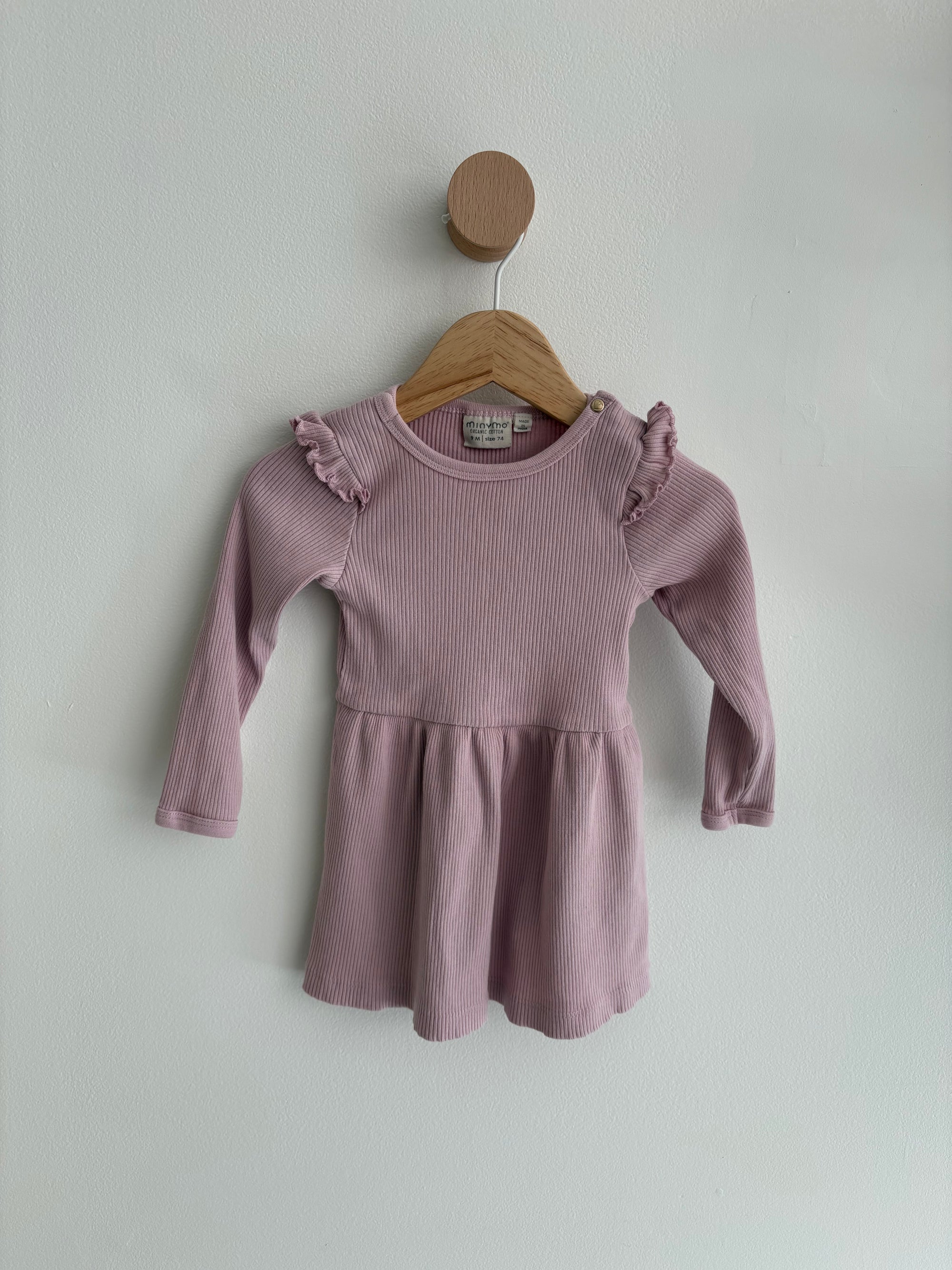 Minymo | Pink Ribbed Dress 9M