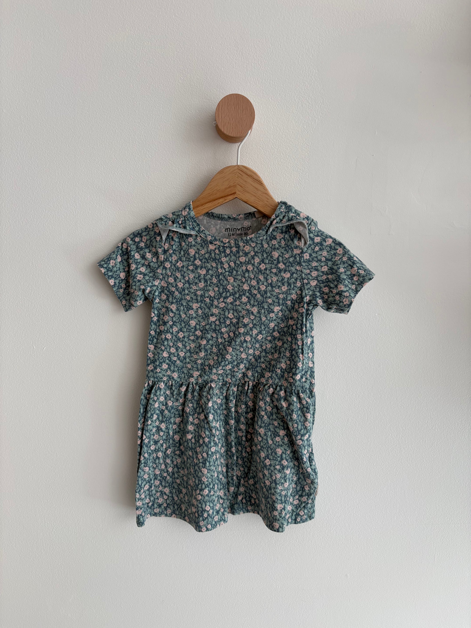 Minymo | Blue Flower Dress 12M