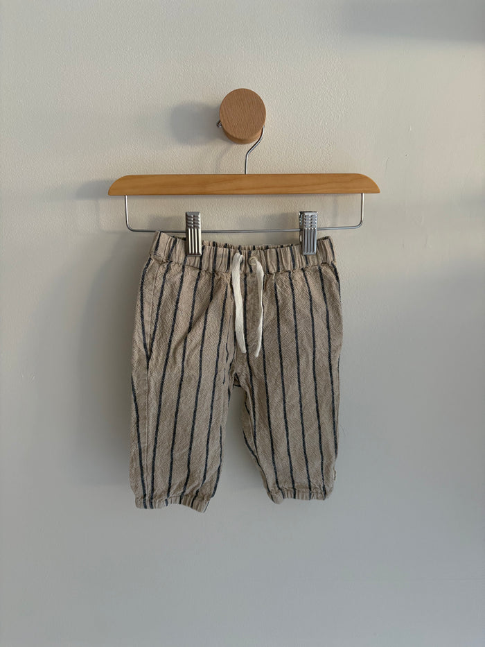 Minymo Pants | Cream and Blue Striped 6M