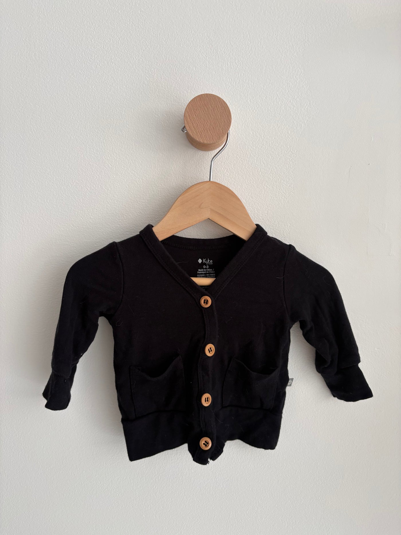 Kyte Baby Bamboo Jersey Cardigan | Midnight 0-3M