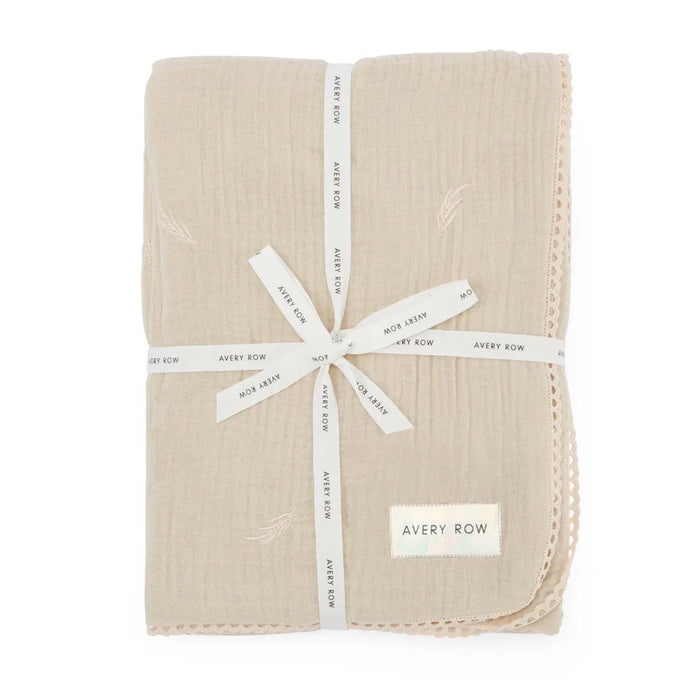 Embroidered Muslin Blanket | Grasslands