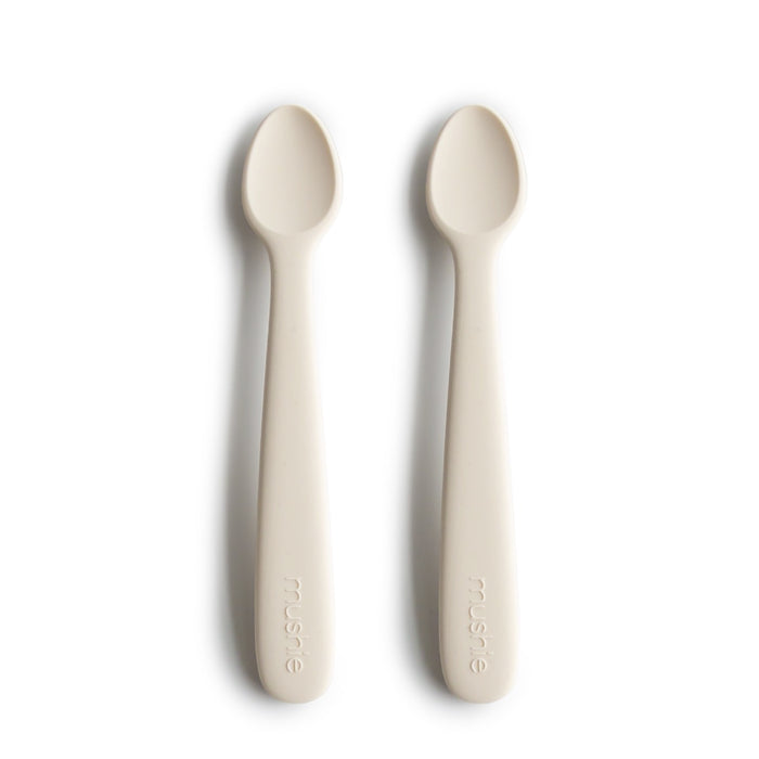 Mushie Silicone Feeding Spoons 2-Pack | Ivory