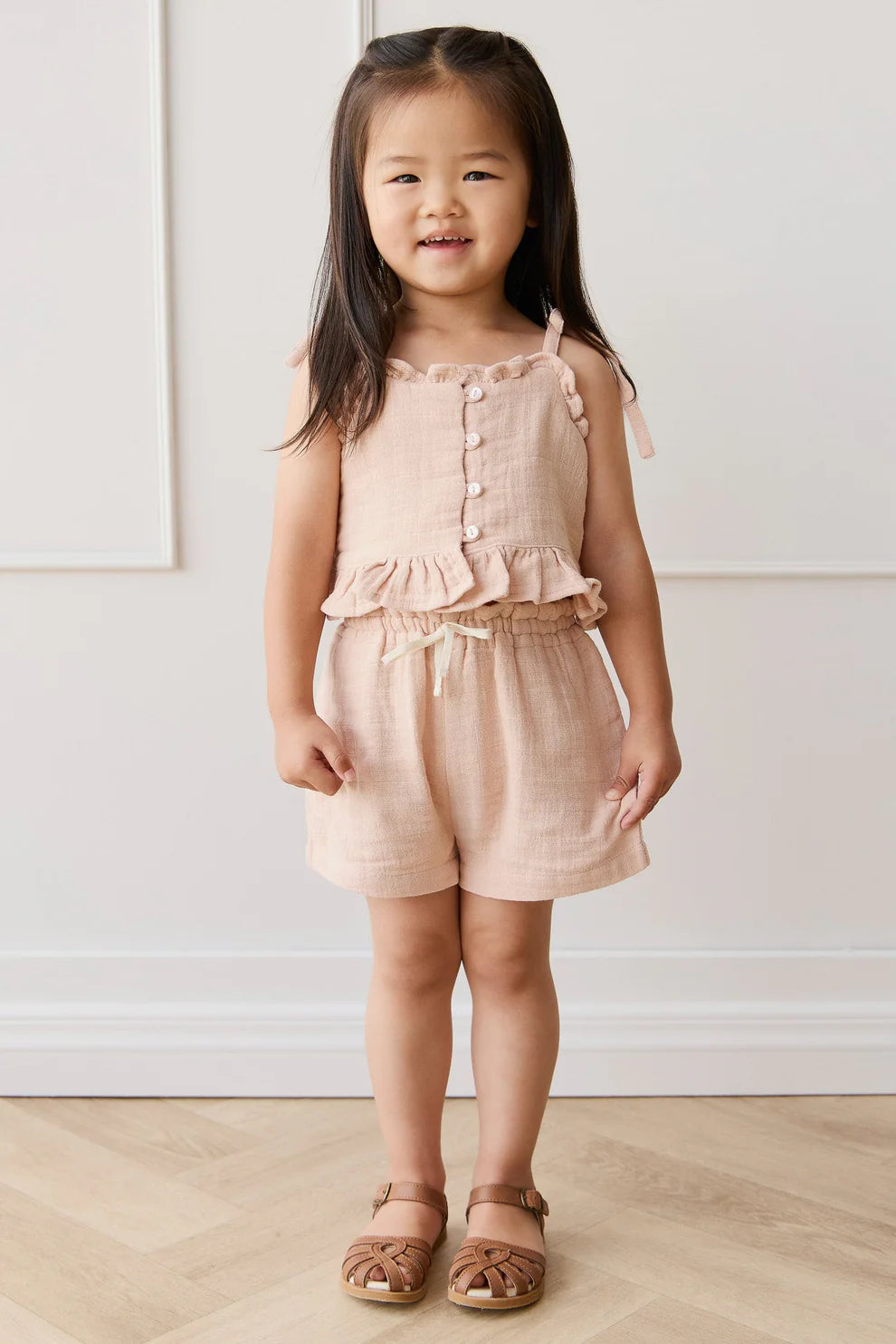 Organic Cotton Muslin Elodie Short | Chalky Pink