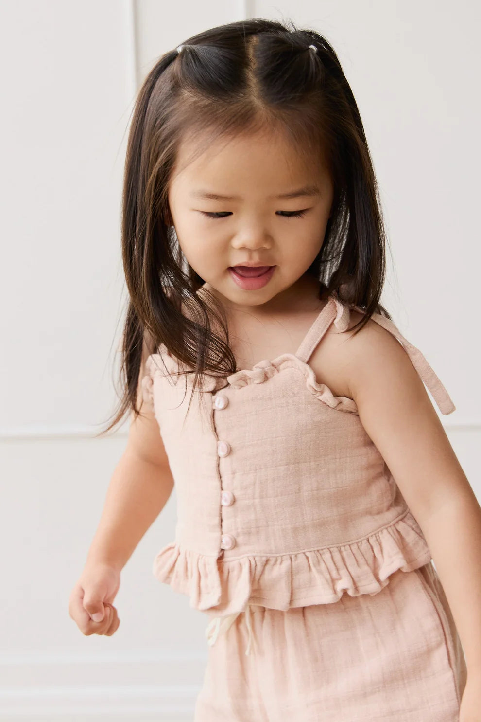 Organic Cotton Muslin Mirabel Top | Chalky Pink