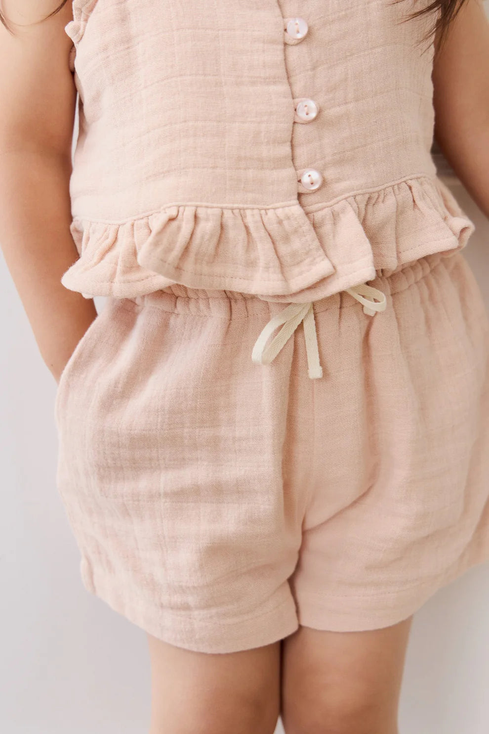 Organic Cotton Muslin Elodie Short | Chalky Pink