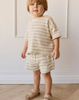 Organic Cotton Waffle Leith Short | General Stripe Cassava/Batch
