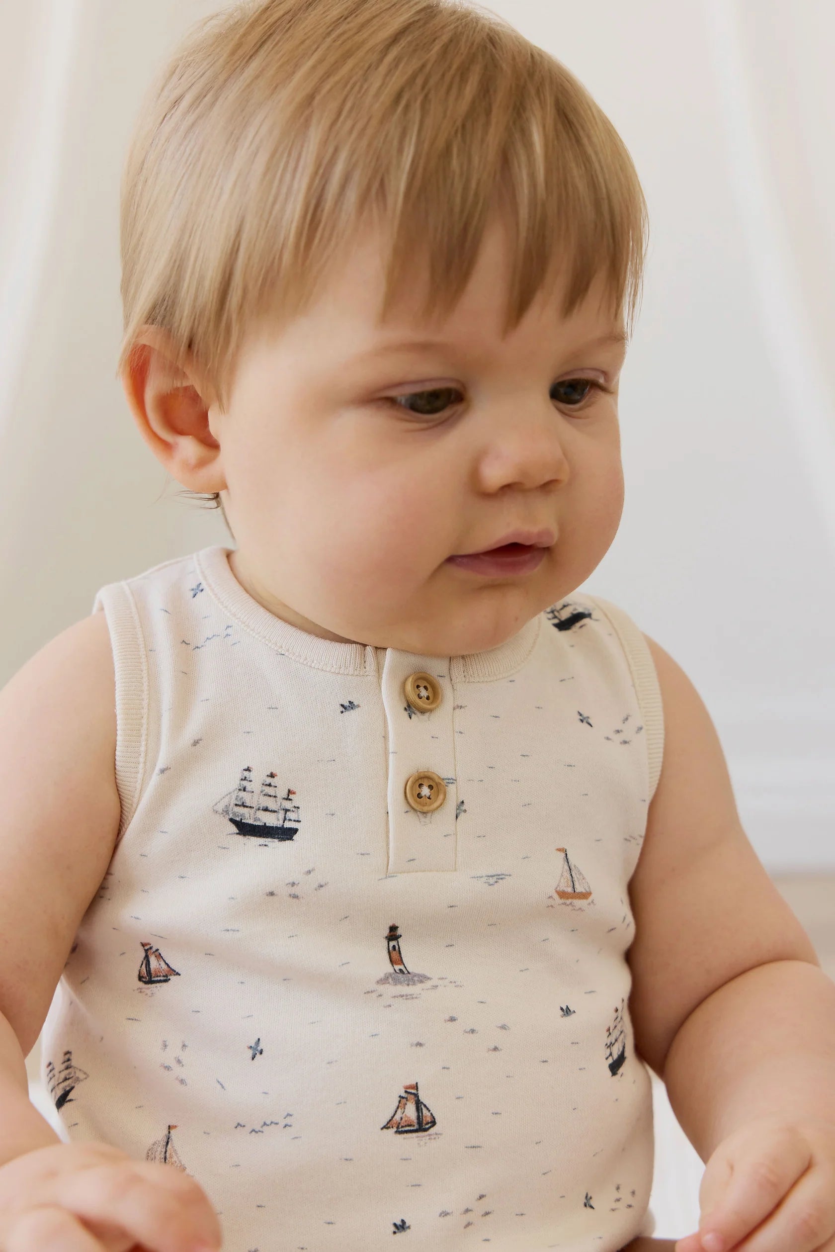 Organic Cotton Archie Playsuit | Sailing Day