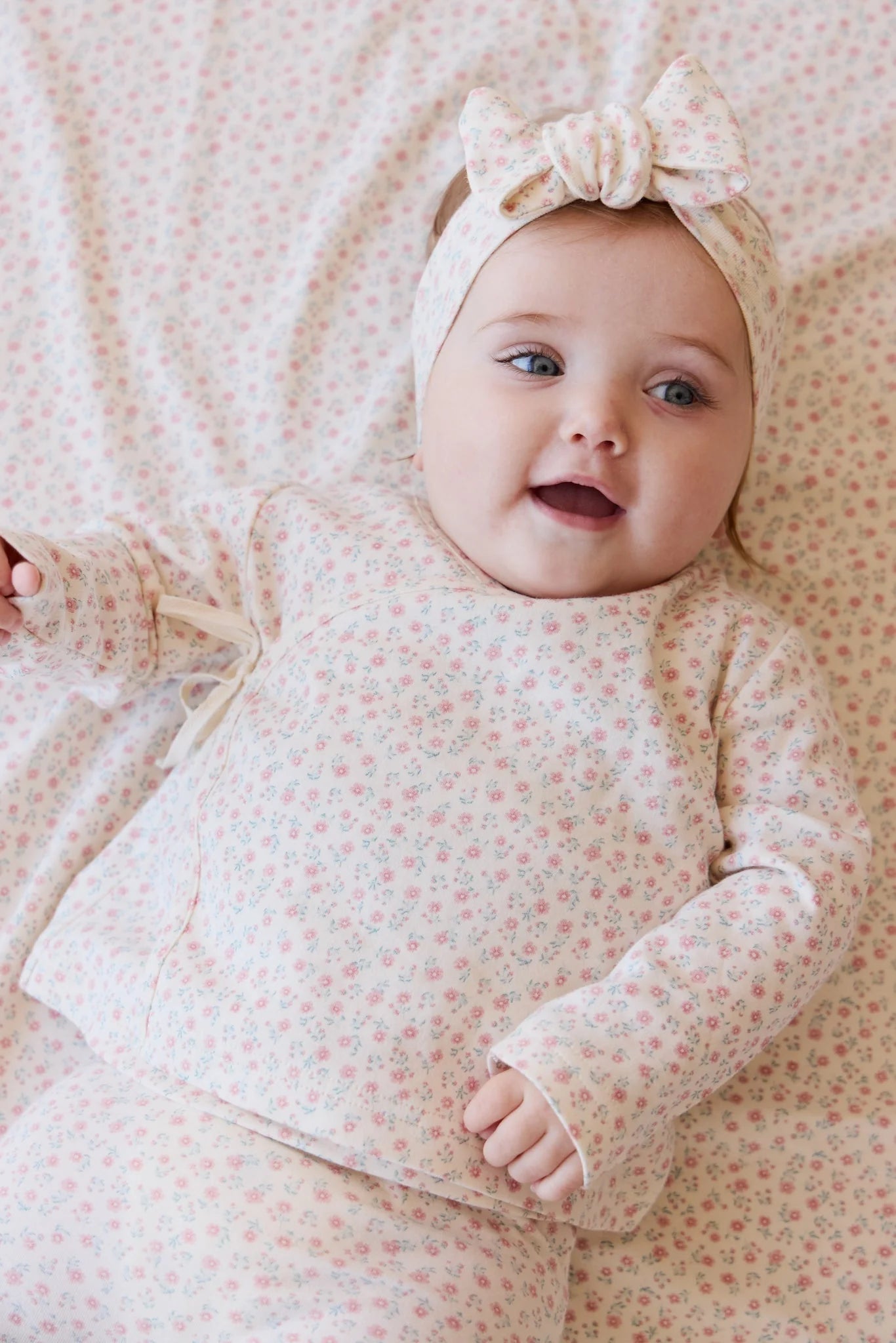 Organic Cotton Wrap Top | Posy Garden Pink