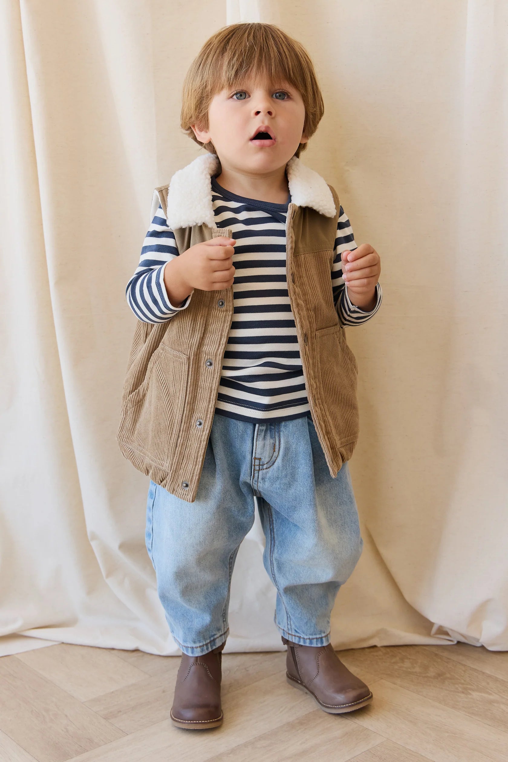 Pima Cotton Vinny Long Sleeve Top | Essential Stripe Charter/Cloud