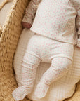 Organic Cotton Footed Pant | Posy Garden Pink