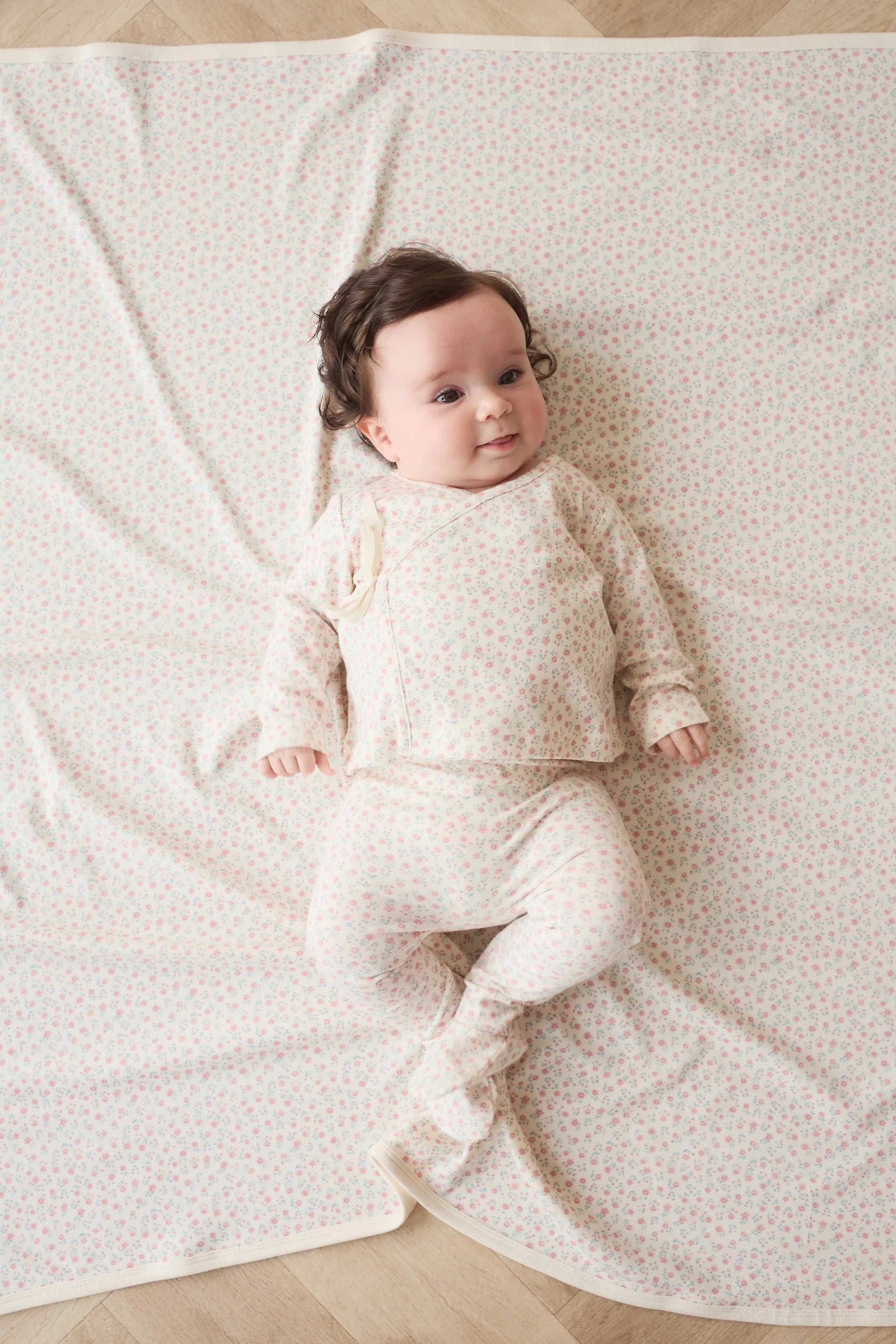 Organic Cotton Footed Pant | Posy Garden Pink