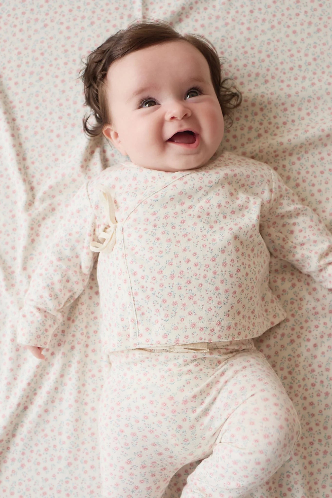 Organic Cotton Wrap Top | Posy Garden Pink