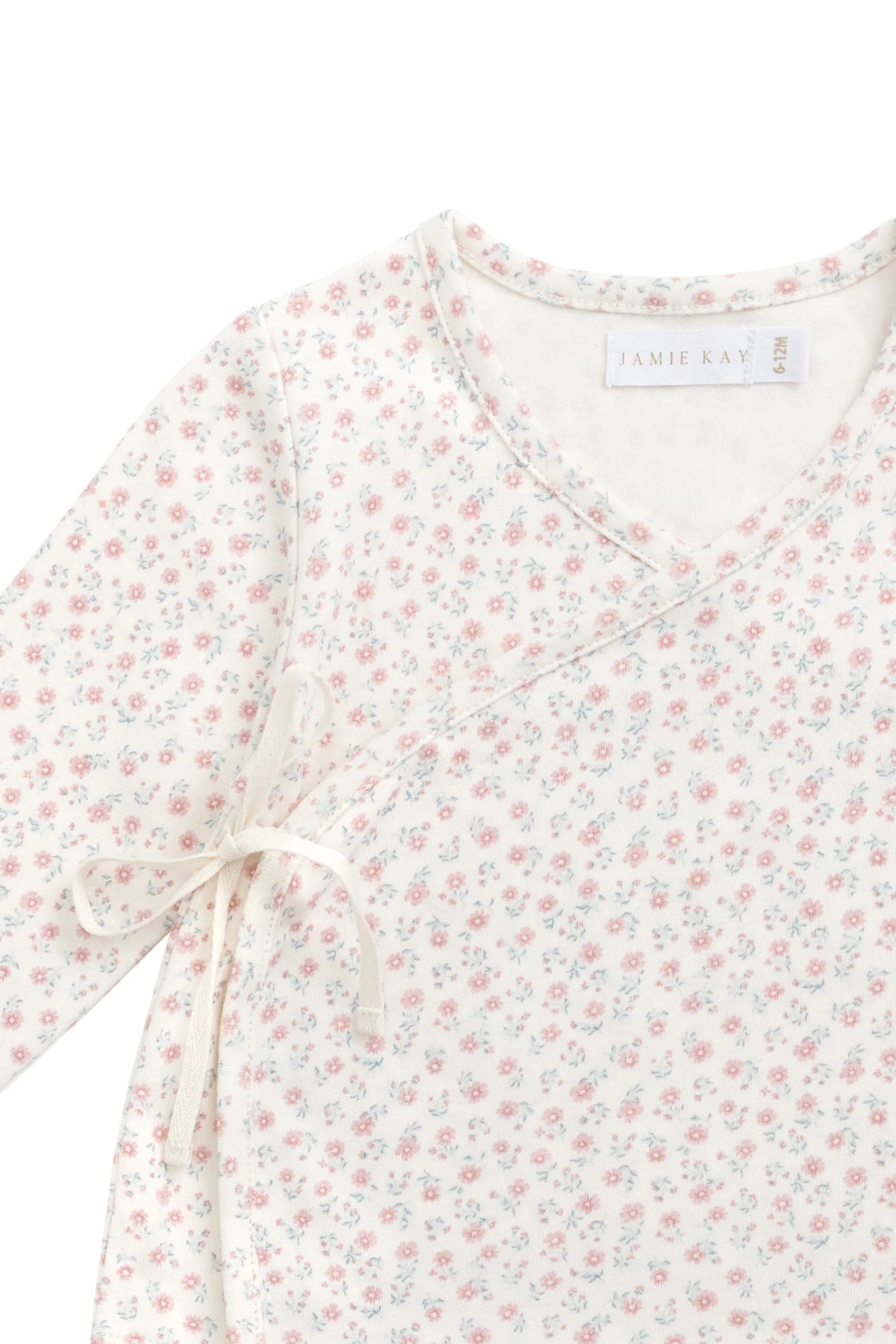 Organic Cotton Wrap Top | Posy Garden Pink