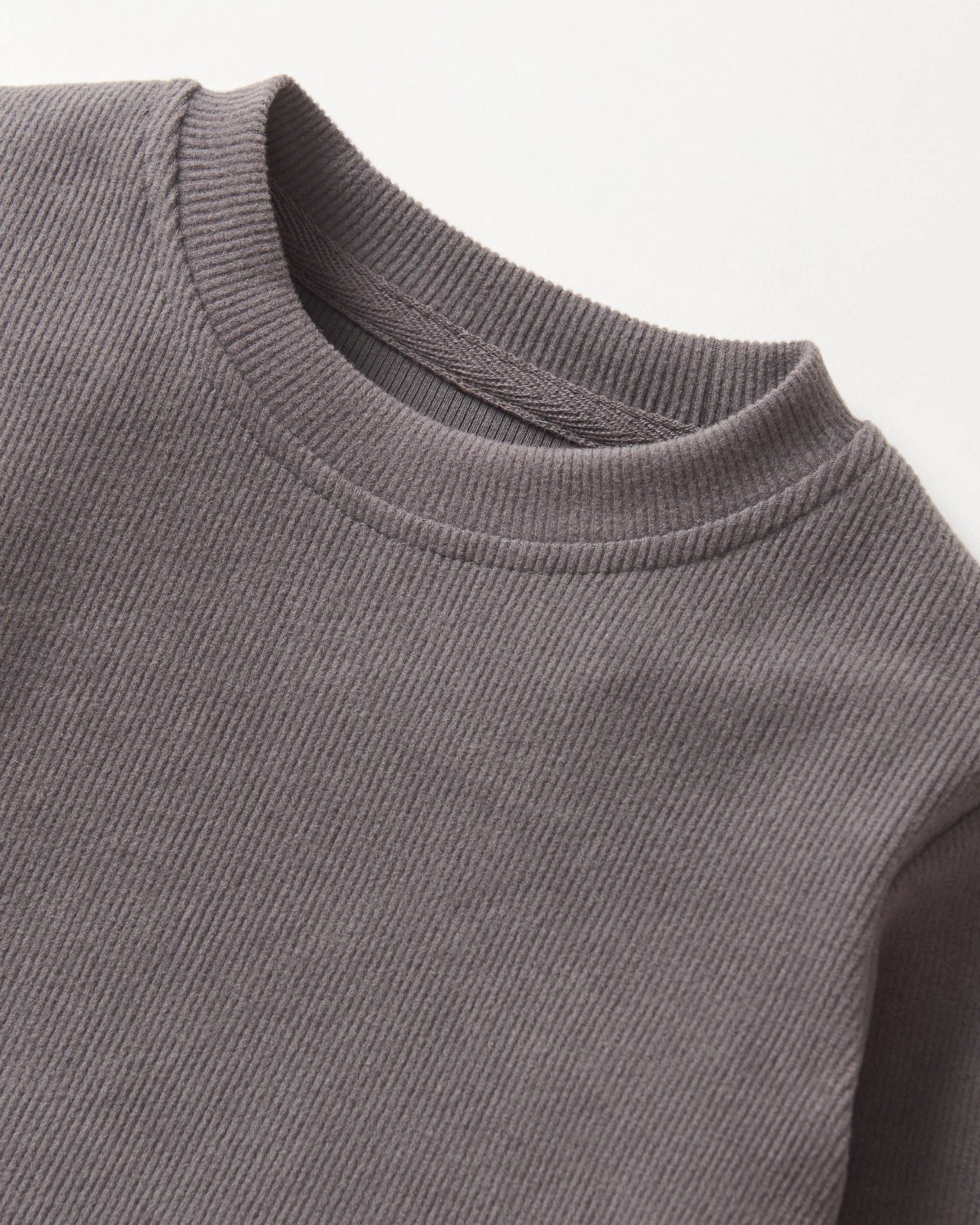 Long Sleeve Ribbed Tee | Graphite