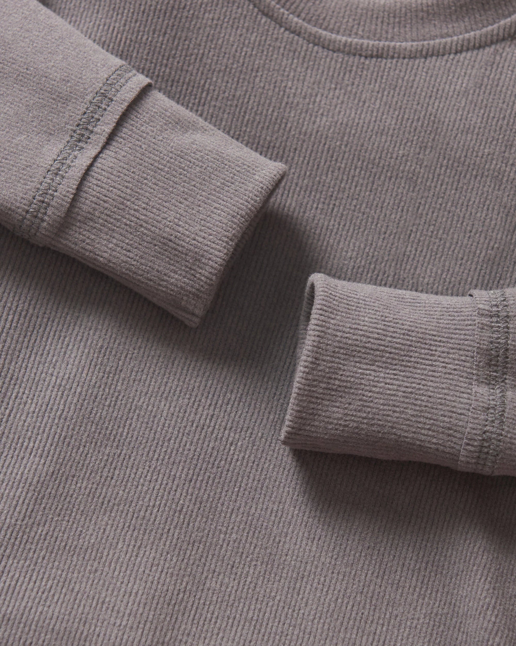 Long Sleeve Ribbed Tee | Graphite